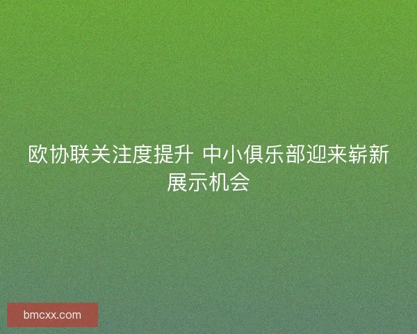 欧协联关注度提升 中小俱乐部迎来崭新展示机会